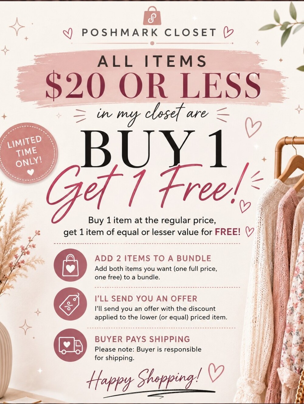 Closet Sale | Buy 1 Get 1 Free | $20 & Under